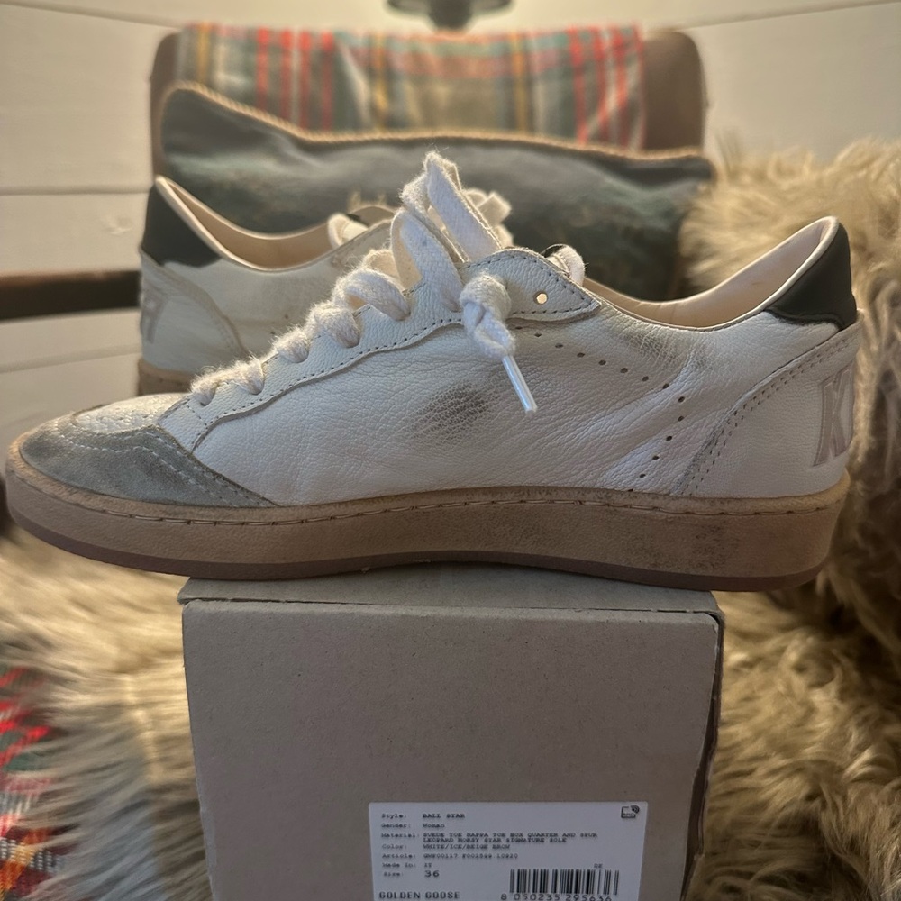 Golden Goose White Sneakers with Leopard Star - Picture 3 of 9